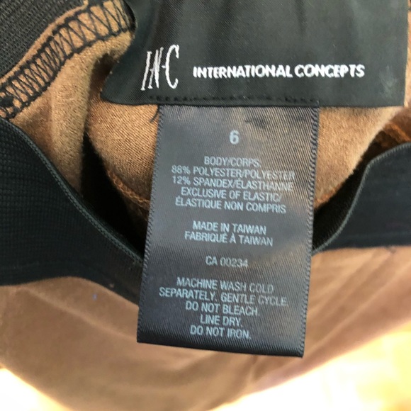 INC International Concepts Suede Look Tan Leggings - Picture 6 of 6